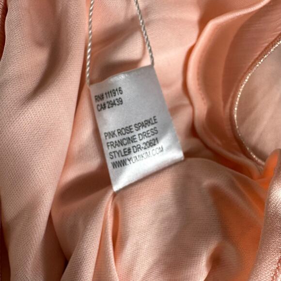YUMI KIM Francine Pink Gold Sparkly Midi Dress Women's Size Small NWT Glam - Picture 9 of 11
